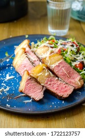 Grilled steak with salad on the side: