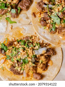 Grilled Steak Tacos With Spicy Thai Peanut Sauce