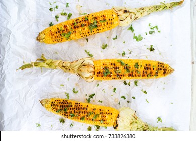 Grilled Sweet Corn on The Cob with Cilantro and Honey, Idea for Grilled Menu