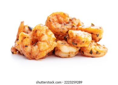 Grilled tiger shrimps isolated on the white background. - Shutterstock ID 2223259289