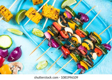 Grilled Vegetable Skewers, Bbq Menu.