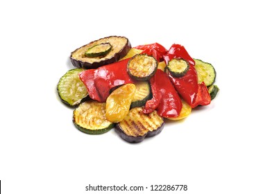 Grilled Vegetables Isolated On White Background