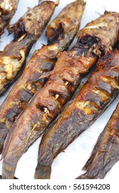 Grilled Walking Catfish. Grilled Fish. Their Sauce Made From Curcumin To Give Yellow-orange Color In Fish.