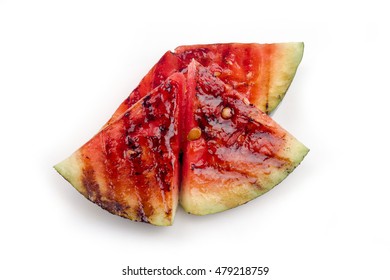 Grilled Watermelon On A White Background