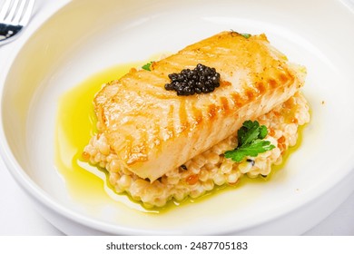 grilled white fish with couscous - Powered by Shutterstock