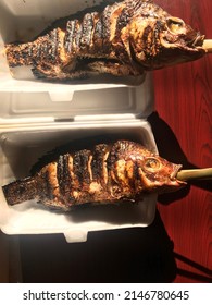 Grilled Whole Fish On Table