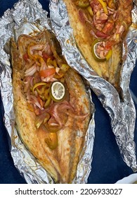 Grilled Whole Fish, Potatoes, Lemon And Garlic