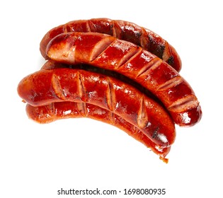grilles sausages isolated on white
