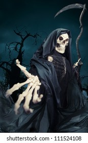 Grim Reaper On A Dark Background