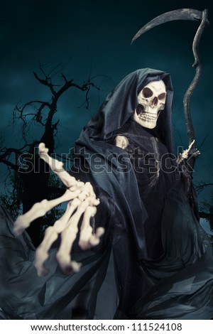 Grim reaper on a dark background