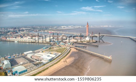 Grimsby docks with the dock tower Stock photo © 