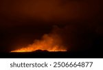 Grindavik, Iceland, August 22, 2024. 30 km from the capital Reykjavik, a volcano began to erupt. A new volcanic eruption in Iceland, a 4 km split in the earths crust, tongues of fresh lava.