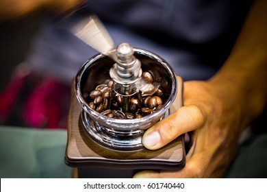 Grinder with coffee beans