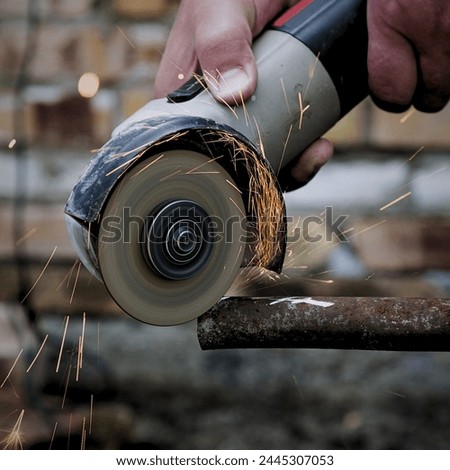 grinder cut of metal working
