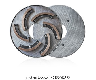 Grinding and polishing diamond wheel.Diamond grinding wheel for processing and leveling surfaces.Segmented diamond wheel.Conceptual tools for industrial construction.6 sanding interchangeable segments