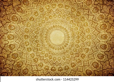 gringe background with oriental ornaments - Shutterstock ID 114425299