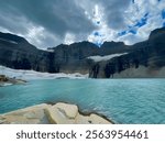 Grinnell Glacier clear blue sky, Glacier National Park, Montana
