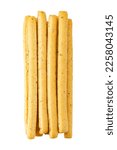 Grissini sticks. Traditional italian breadsticks isolated on white background. File contains clipping path.