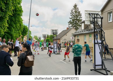 Grobina, Latvia - May 25 2019: Street Basketball.