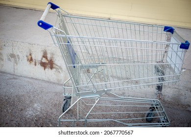 A Grocery Basket (cart) For Goods Thrown In The Street.