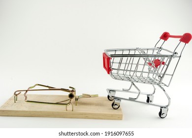 Grocery Cart And Mousetrap, Trap Concept