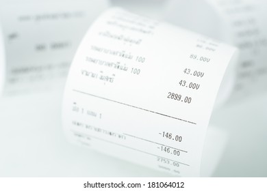 Grocery Shopping List On A Till Roll Printout