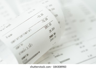 Grocery Shopping List On A Till Roll Printout