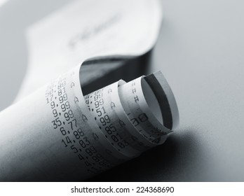 Grocery Shopping List On A Till Roll Printout