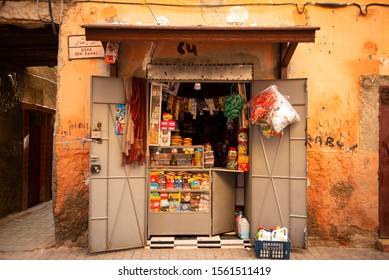 Grocery store in the medina of Marrakech. Marrakech Morocco November 2019
