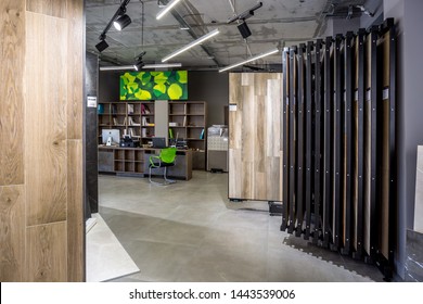 GRODNO, BELARUS - JUNE 2019: interior modern ceramic tile and natural stone shop - Shutterstock ID 1443539006