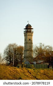 Grodno, Belarus. Old Buildings Of The Synagogue And Fire Tower On A High Hill.