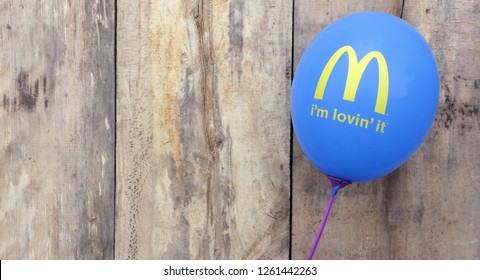 Groningen, Dutch - 14 November, 2018: McDonald's logo on inflatable ball. McDonald's is the world's largest chain of hamburger fast food restaurants. - Image. Mc Donald's, Mc Donalds