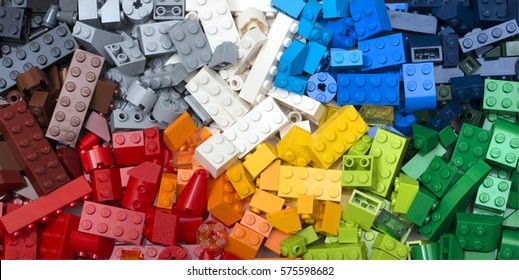 Groningen, NETHERLANDS - FEBRUARY 09, 2017: Lego is a line of plastic construction toys that are manufactured by The Lego Group, a privately held company based in Billund, Denmark.