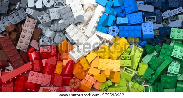 Groningen, NETHERLANDS - FEBRUARY 09, 2017: Lego is a line of plastic construction toys that are manufactured by The Lego Group, a privately held company based in Billund, Denmark.
