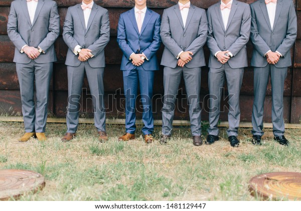 groomsmen in gray