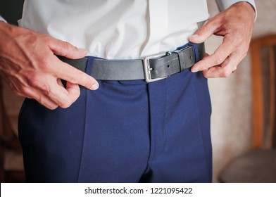 Groom Holding Hands On Belt Stock Photo 1221095422 | Shutterstock