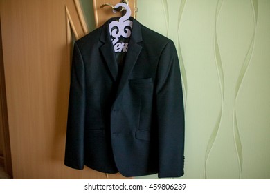 Groom Jacket Hanging On A Hanger