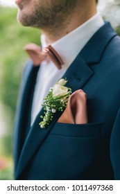 Groom Pocket Square Close Up