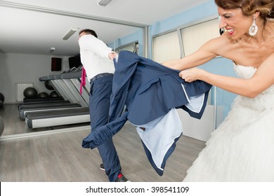 Groom Running Away From Bride