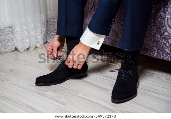 Groom Shoes Beautiful Black Suede Shoes 
