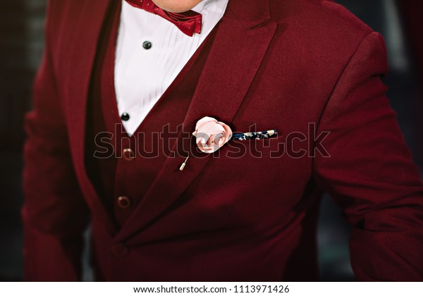 red wedding suit for bride