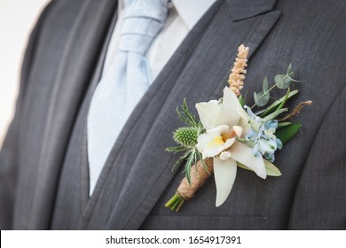Grooms Boutonniere On The Wedding Day