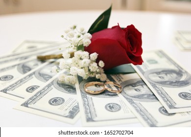Groom's Boutonniere, Rings And Money