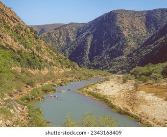The Groot River marks the Eastern End of Baviaanskloof (Valley of the Baboons) area in the Eastern Cape Province of South Africa. 