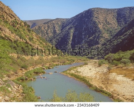 The Groot River marks the Eastern End of Baviaanskloof (Valley of the Baboons) area in the Eastern Cape Province of South Africa. 