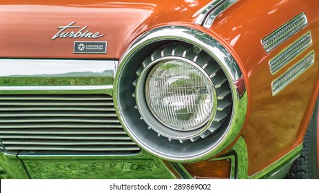 GROSSE POINTE SHORES, MI/USA - JUNE 21, 2015: A 1963 Chrysler Turbine Concept Car At The EyesOn Design Car Show, Held At The Edsel And Eleanor Ford House.