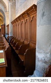 Grossmunster Or Grossmünster Church Interior In Zurich City Switzerland, No People.