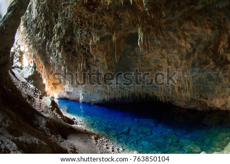 Grotto of the blue lake.
