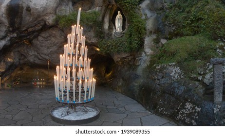 The Grotto of Massabielle is the place where the Virgin appeared to Bernadette Soubirous, a 14-year-old girl, from Lourdes, France, in 1858. At the back left of the Grotto is the Spring.