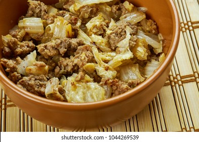 Ground Beef And Cabbage Casserole , Close Up